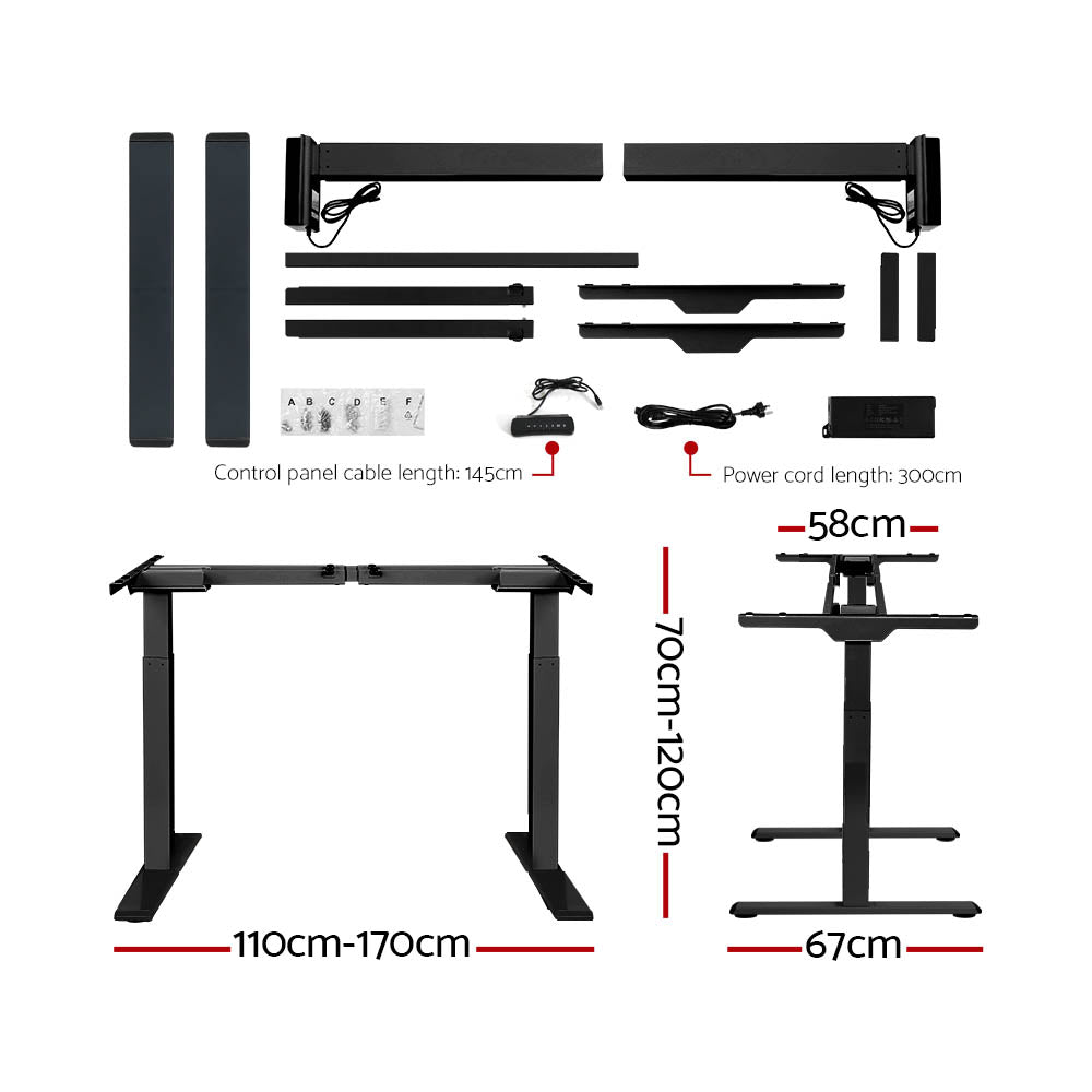 Standing Desk Motorised Dual Motor Black 120CM