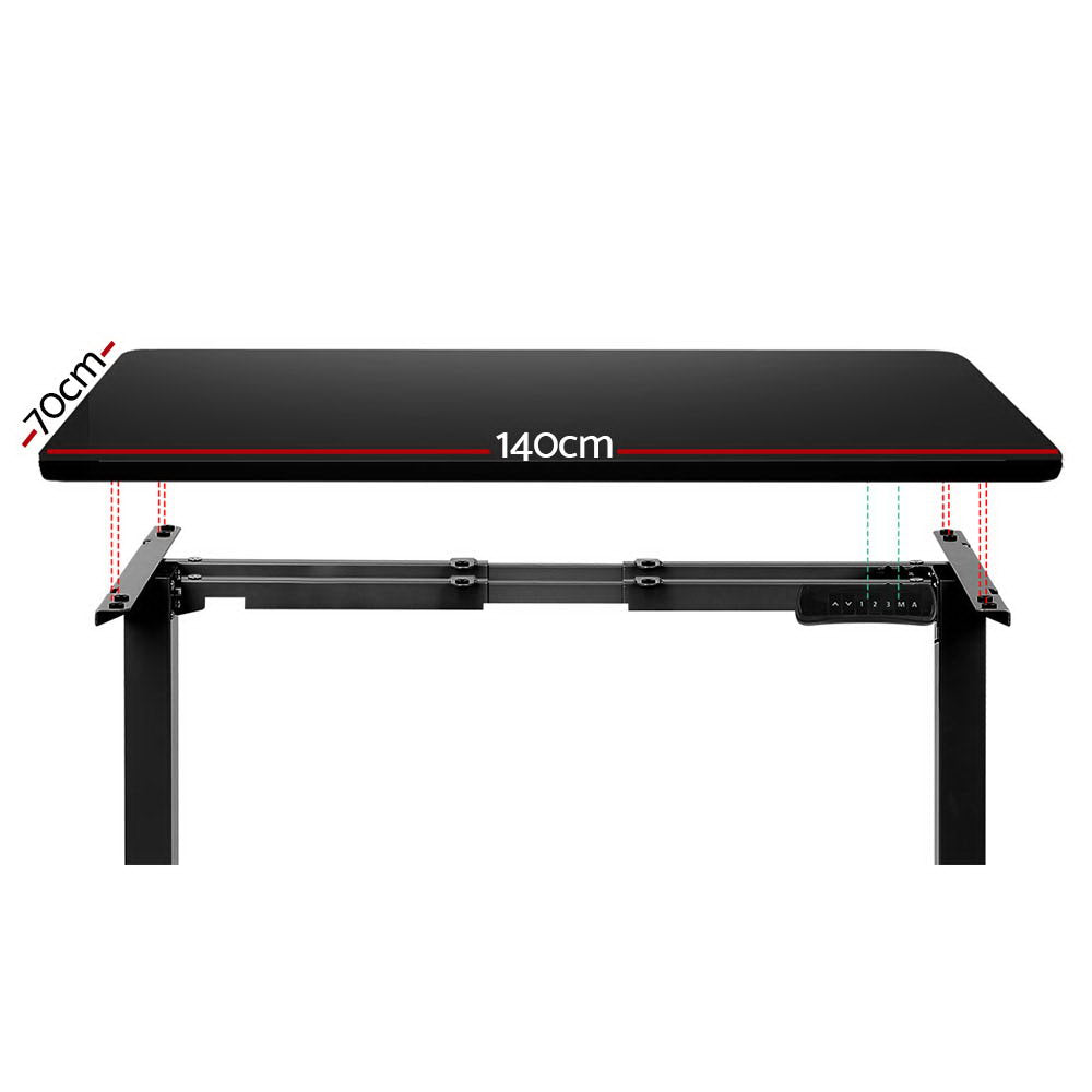 Standing Desk Motorised Dual Motor Black 140CM