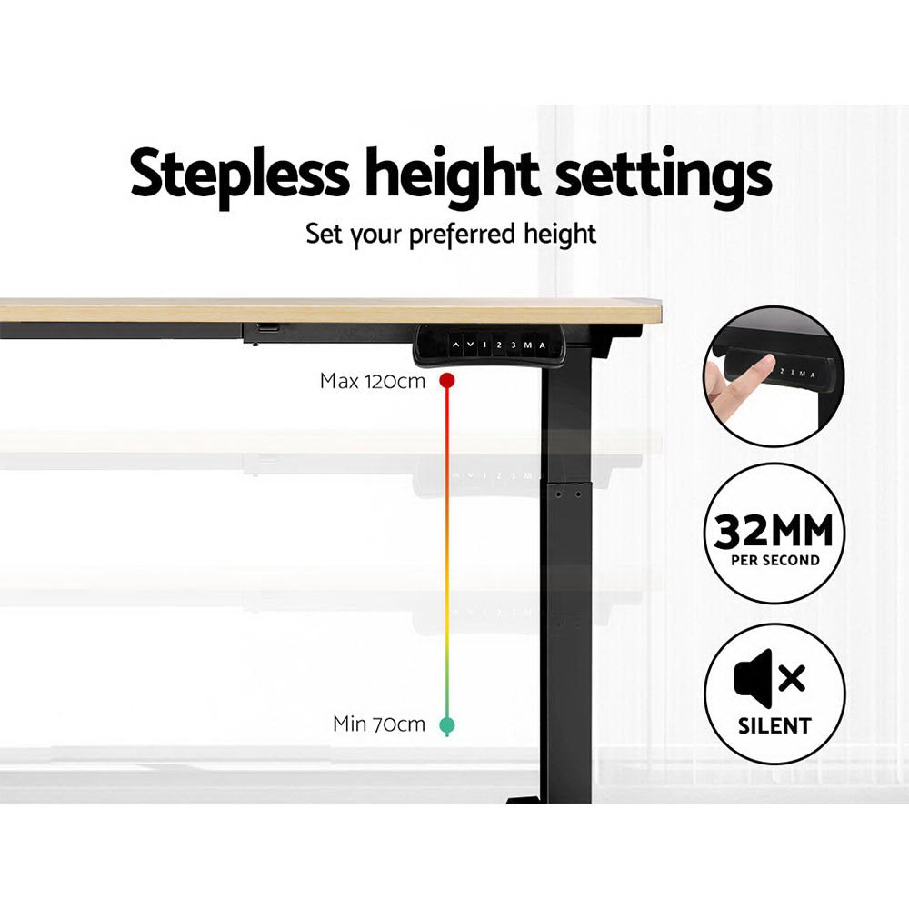 Standing Desk Motorised Dual Motor White Oak 120CM