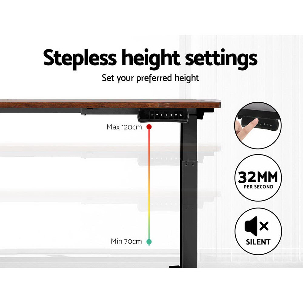 Standing Desk Motorised Dual Motor Rustic Brwon 120CM