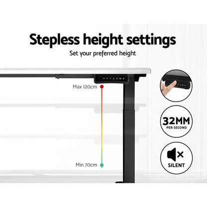 Standing Desk Motorised Dual Motor White 120CM