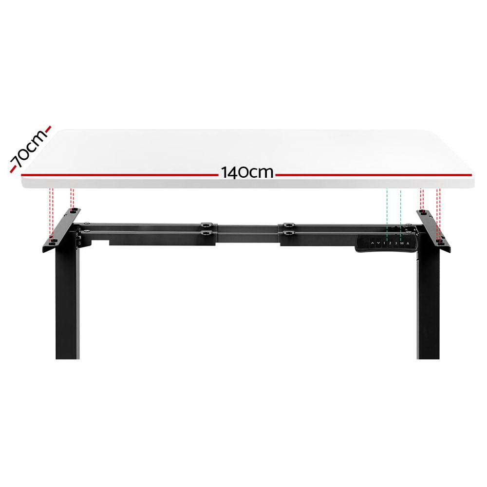 Standing Desk Motorised Dual Motor White 140CM