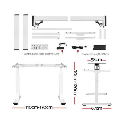 Standing Desk Motorised Dual Motor 120CM Black