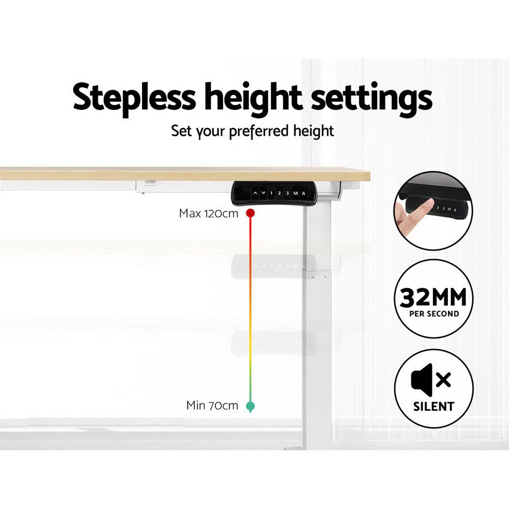 Standing Desk Motorised Dual Motor 120CM White Oak