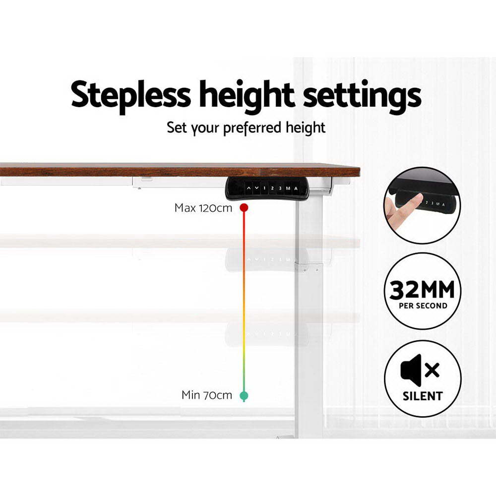 Standing Desk Motorised Dual Motor 120CM Rustic Brwon