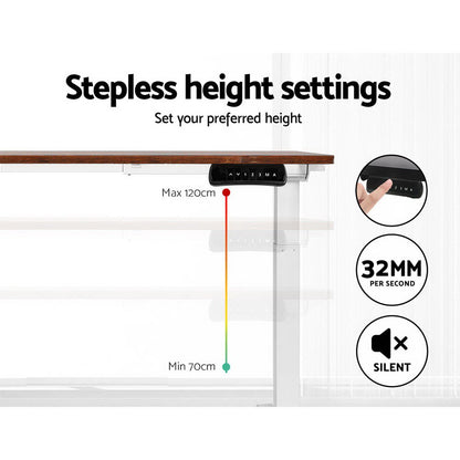 Standing Desk Motorised Dual Motor 140CM Rustic Brwon