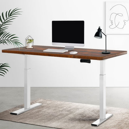 Standing Desk Motorised Dual Motor 140CM Rustic Brwon