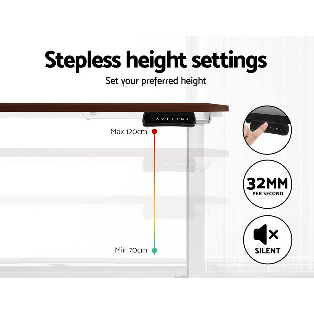 Standing Desk Motorised Dual Motor 120CM Walnut