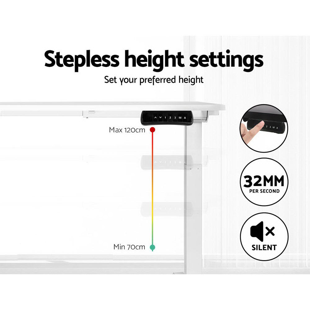 Standing Desk Motorised Dual Motor 120CM White