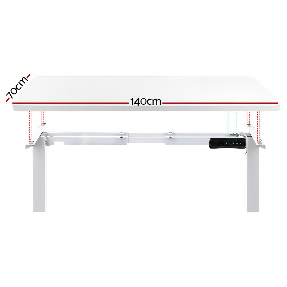 Standing Desk Motorised Dual Motor 140CM White