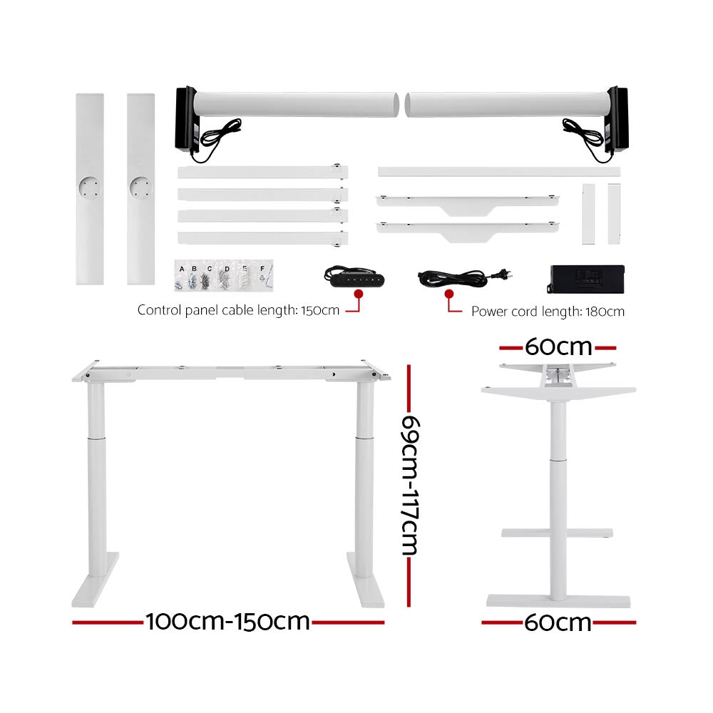 Standing Desk Motorised Electric Dual Motor 140CM Black