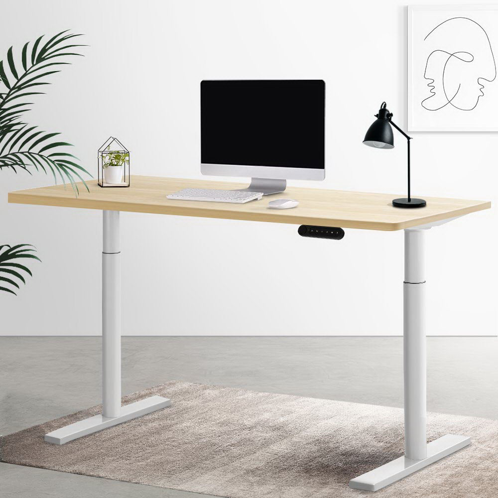 Standing Desk Motorised Electric Dual Motor 120CM White Oak