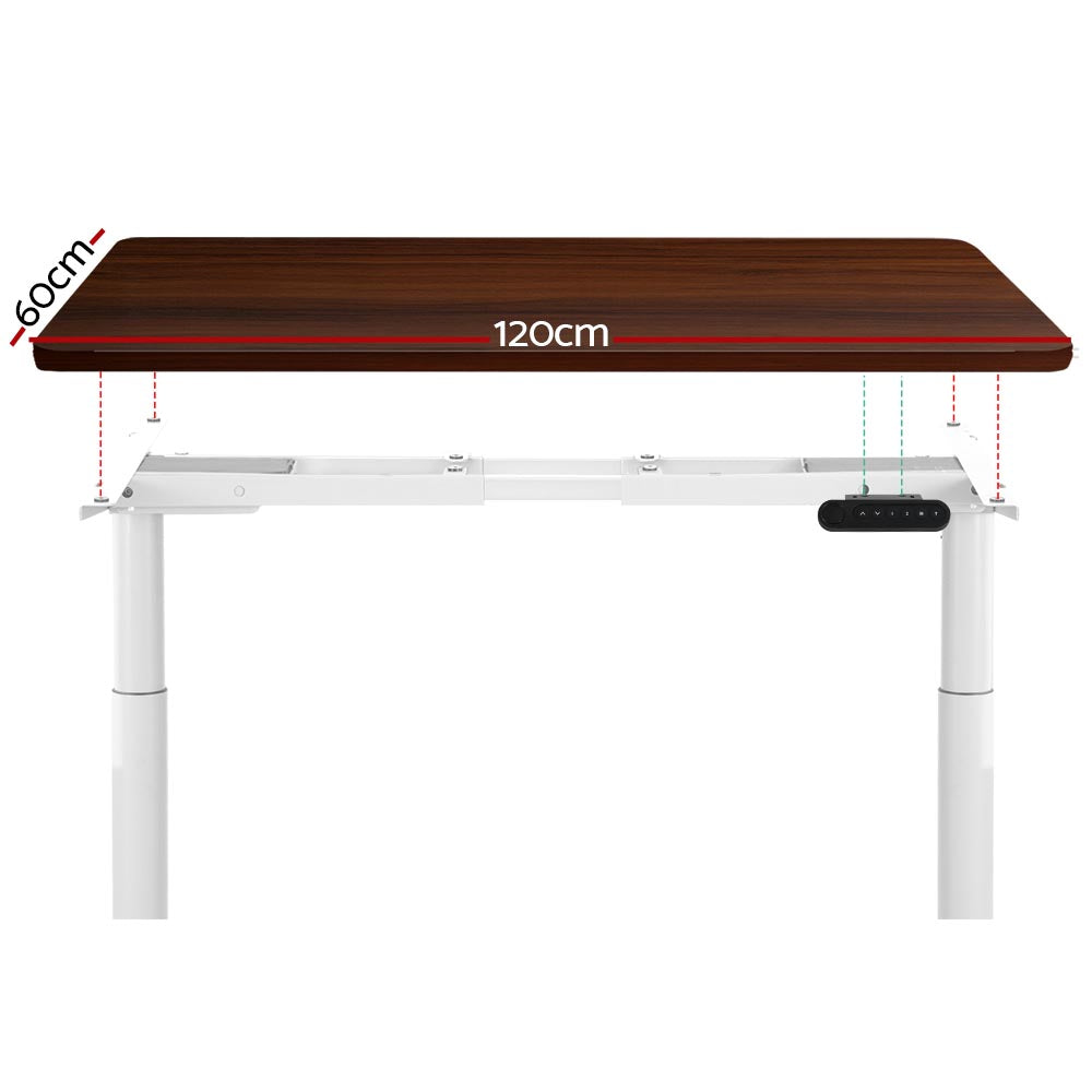 Standing Desk Motorised Electric Dual Motor 120CM Walnut