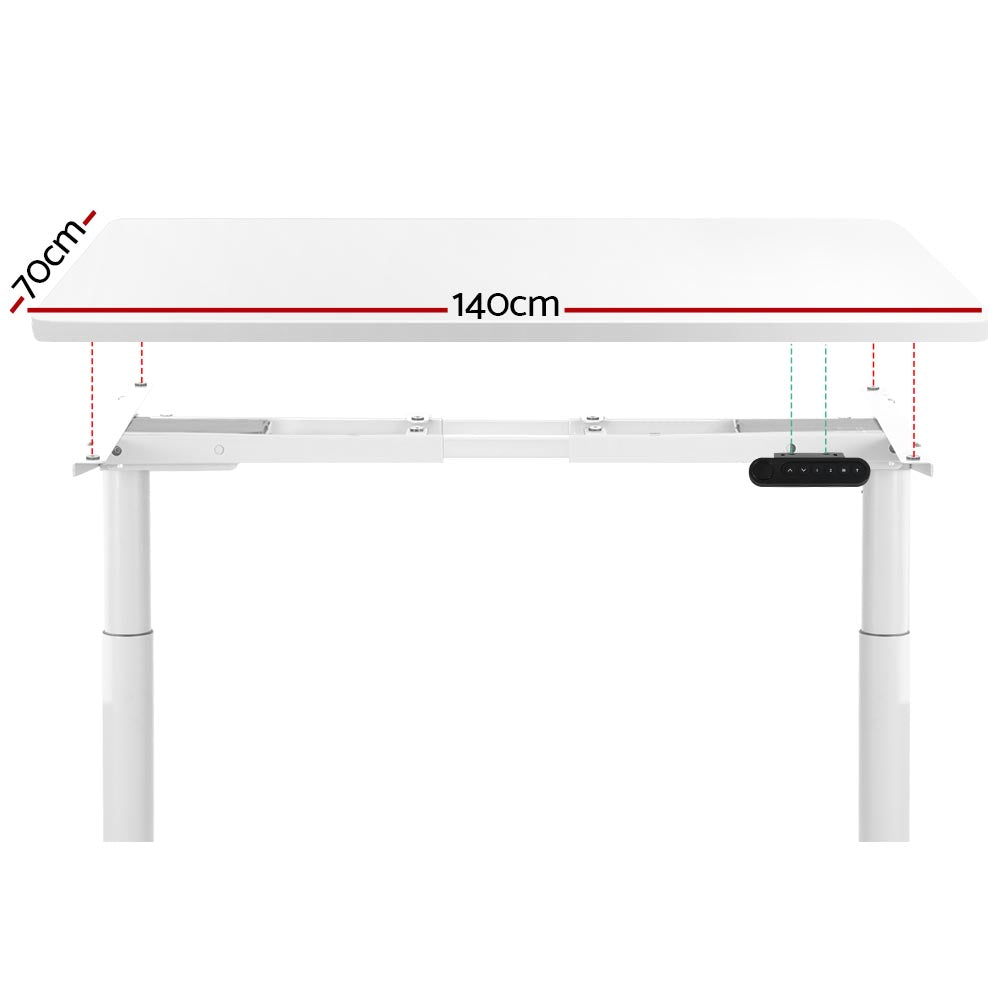 Standing Desk Motorised Electric Dual Motor 140CM White