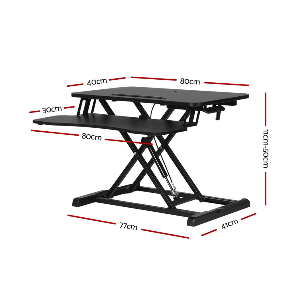 Standing Desk Riser Height Adjustable Black 80CM