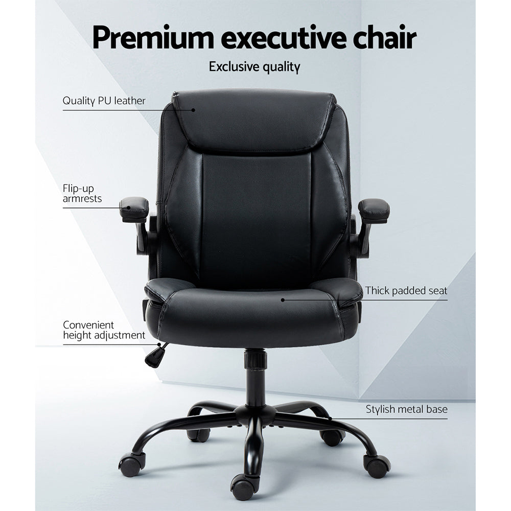 Executive Office Chair Mid Back Black