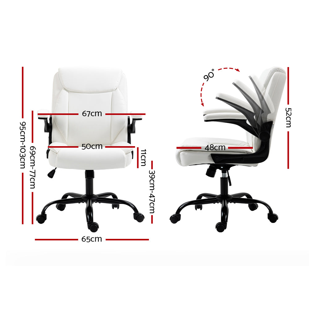 Executive Office Chair Mid Back White