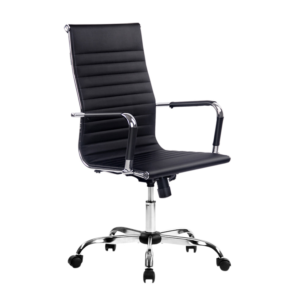 Office Chair Conference Chairs PU Leather High Back Black