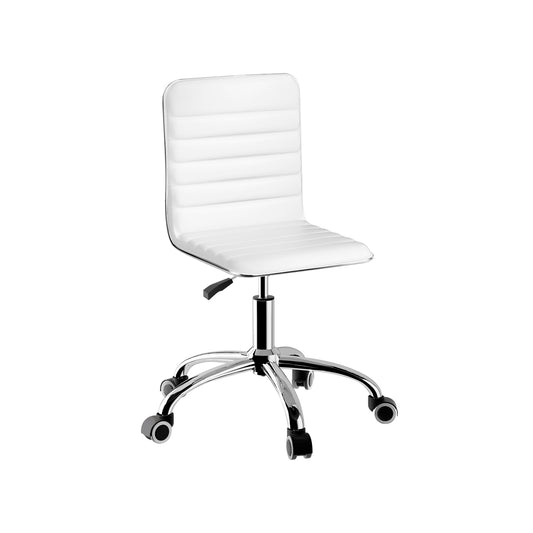 Office Chair Conference Chairs PU Leather Low Back White