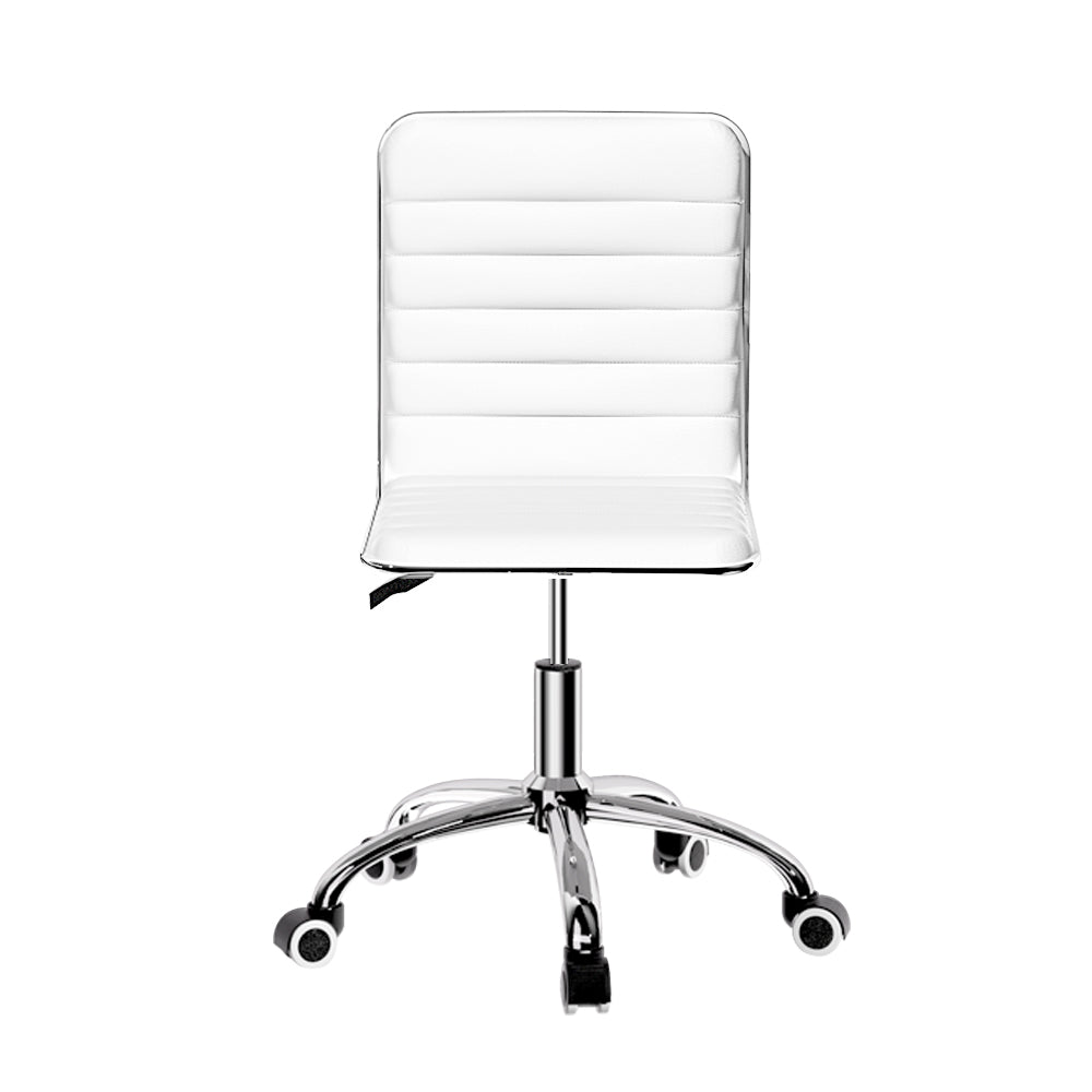 Office Chair Conference Chairs PU Leather Low Back White