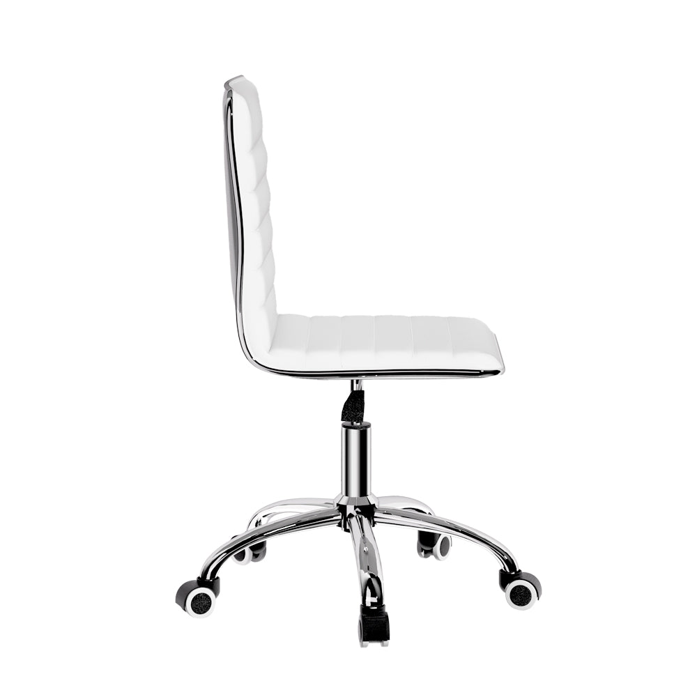 Office Chair Conference Chairs PU Leather Low Back White