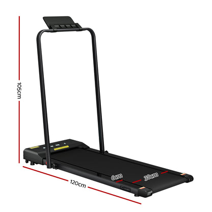 Treadmill Electric Walking Pad Under Desk Home Gym Fitness 380mm Black