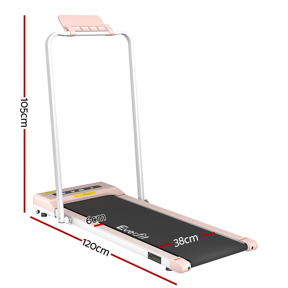 Treadmill Electric Walking Pad Under Desk Home Gym Fitness 380mm Pink